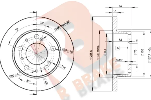 Disque de frein R BRAKE 78RBD24693
