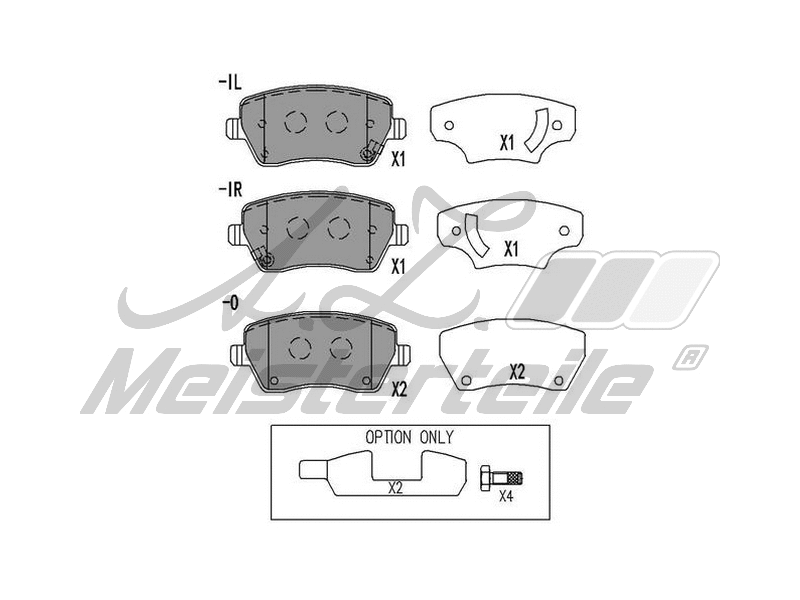 Kit de plaquettes de frein, frein à disque A.Z. Meisterteile AZMT-44-022-2084
