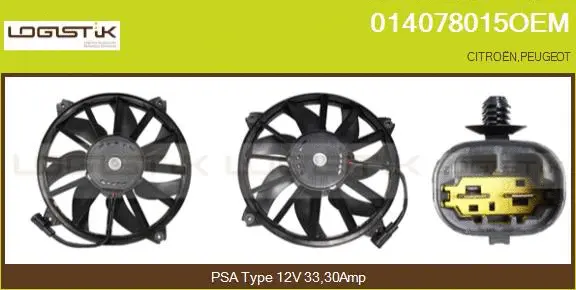 Moteur électrique, ventilateur pour radiateurs LGK 014078015OEM