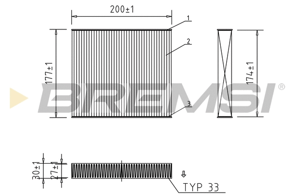 Filtre, air de l'habitacle BREMSI FC0167