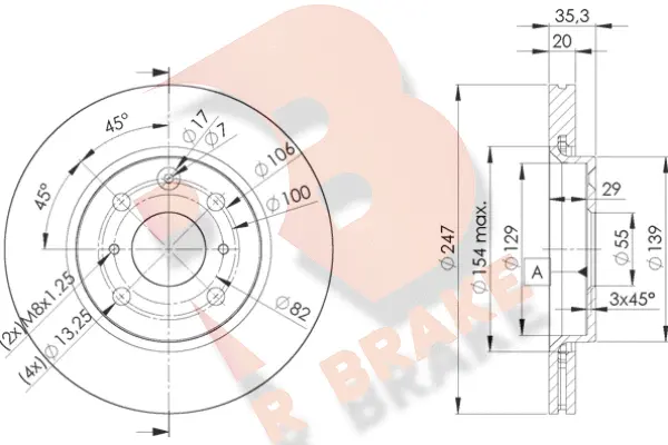 Disque de frein R BRAKE 78RBD24700