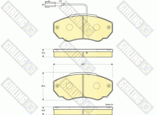 Kit de plaquettes de frein, frein à disque GIRLING 6115179