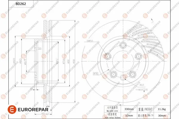 Disque de frein EUROREPAR 1684270480