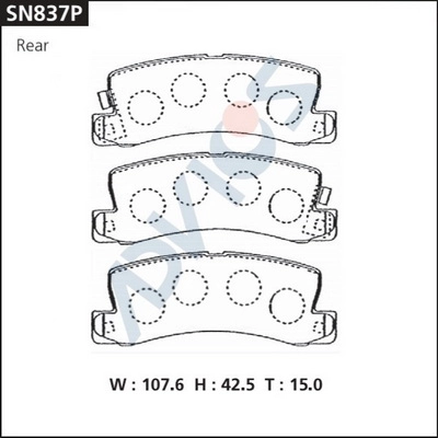 Kit de plaquettes de frein, frein à disque ADVICS SN837P