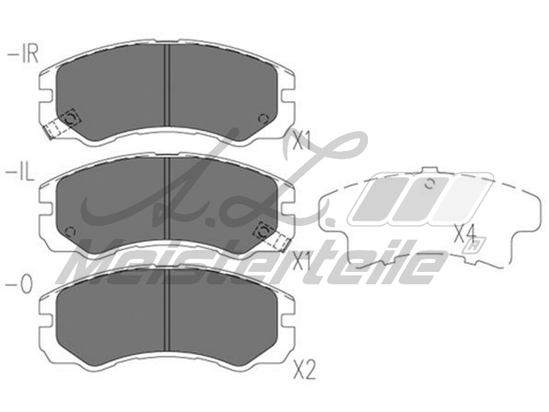 Kit de plaquettes de frein, frein à disque A.Z. Meisterteile AZMT-44-022-2272