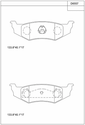 Kit de plaquettes de frein, frein à disque ASIMCO KD6557