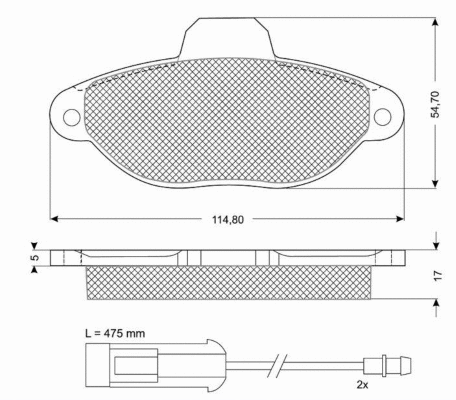 Kit de plaquettes de frein, frein à disque MTR MT564