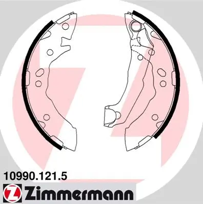 Jeu de mâchoires de frein ZIMMERMANN 10990.121.5