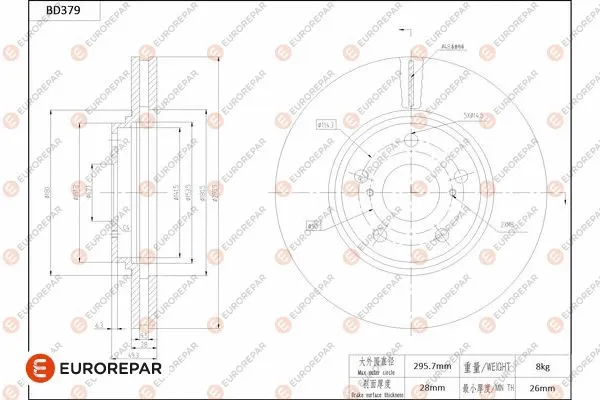 Disque de frein EUROREPAR 1684282180
