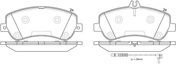Kit de plaquettes de frein, frein à disque SB BP31459W