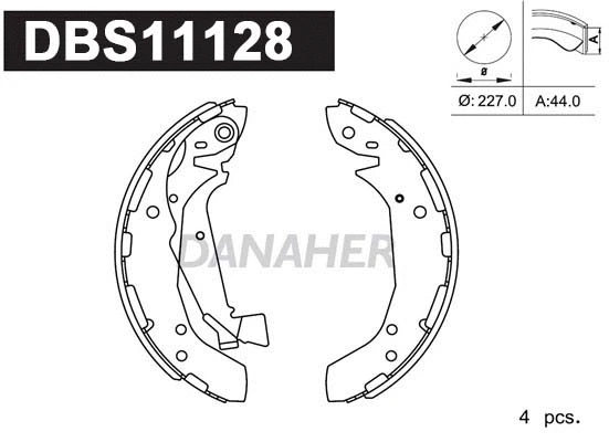Jeu de mâchoires de frein DANAHER DBS11128