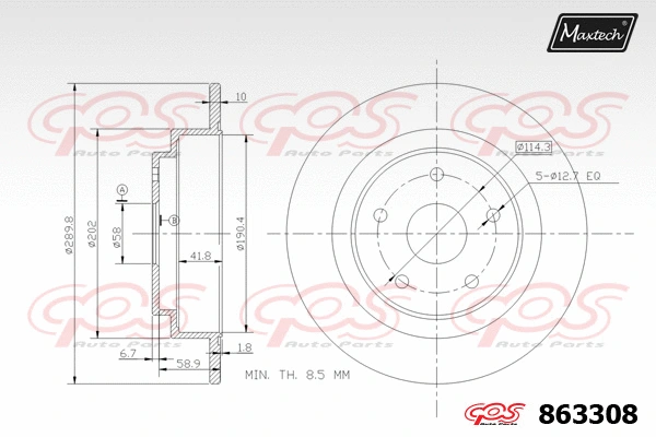 Disque de frein MAXTECH 863308