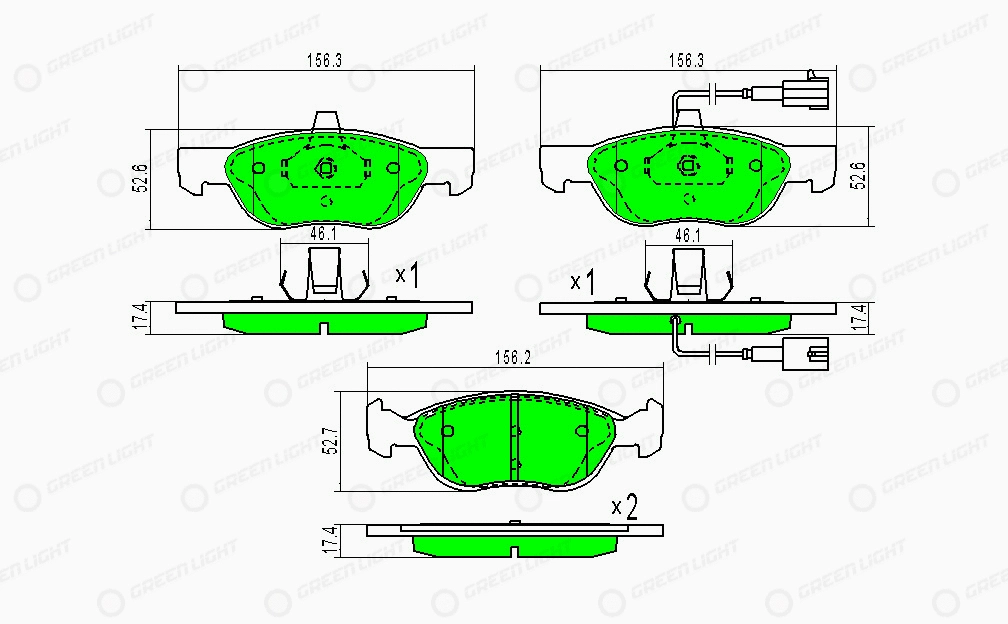 Kit de plaquettes de frein, frein à disque Automotive Adriado GLBP0217