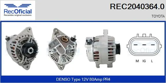 Alternateur RECOFICIAL REC2040364.0