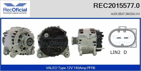 Alternateur RECOFICIAL REC2015577.0