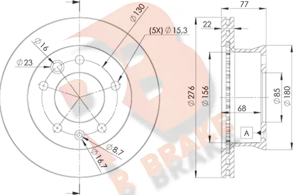 Disque de frein R BRAKE 78RBD10181