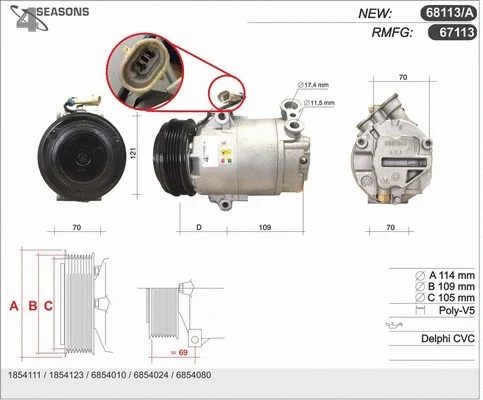 Compresseur, climatisation AHE 68113/A