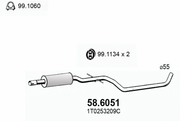 Silencieux central ASSO 58.6051