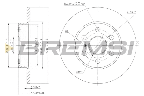 Disque de frein BREMSI CD6786S
