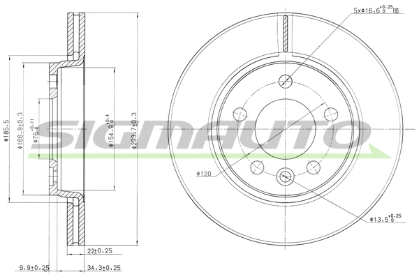 Disque de frein SIGMAUTO DBB286V