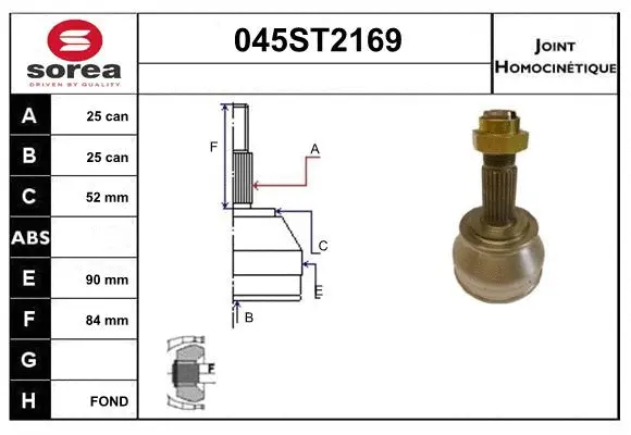 Jeu de joints, arbre de transmission STARTCAR 045ST2169