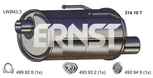 Silencieux arrière ERNST 314107