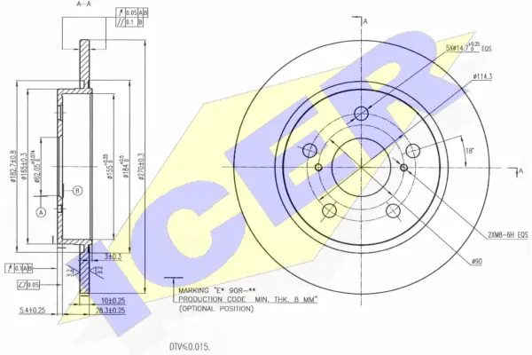 Disque de frein ICER 78BD2888-2