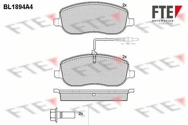 Kit de plaquettes de frein, frein à disque FTE 9010481
