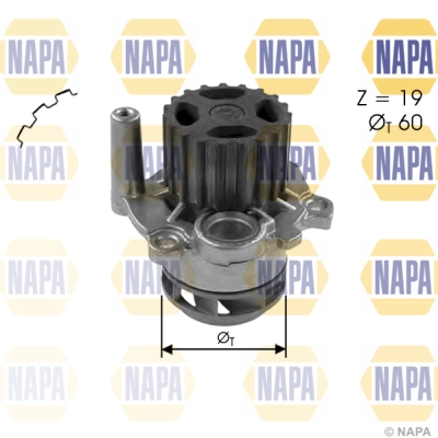 Pompe à eau, refroidissement du moteur NAPA NWP1031