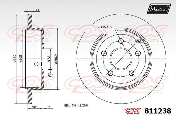 Disque de frein MAXTECH 811238