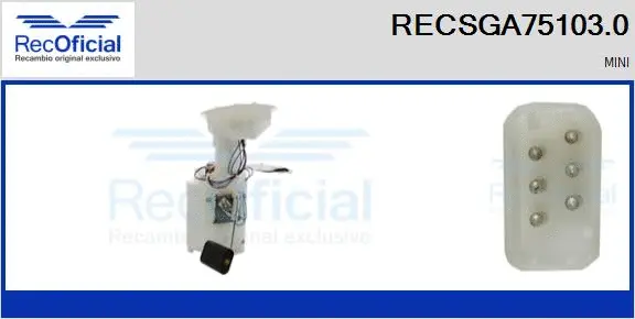 unité d'alimentation de carburant RECOFICIAL RECSGA75103.0