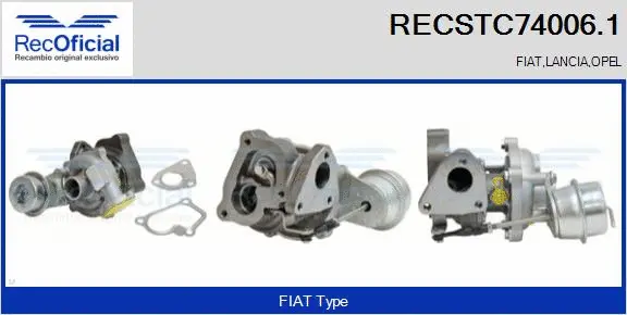 Turbocompresseur, suralimentation RECOFICIAL RECSTC74006.1