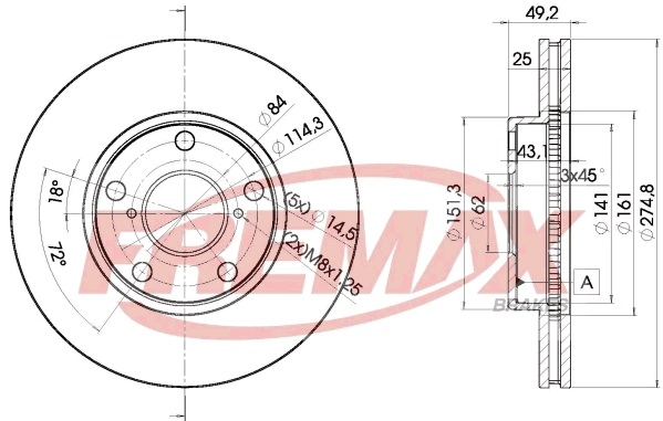 Disque de frein FREMAX BD-2878