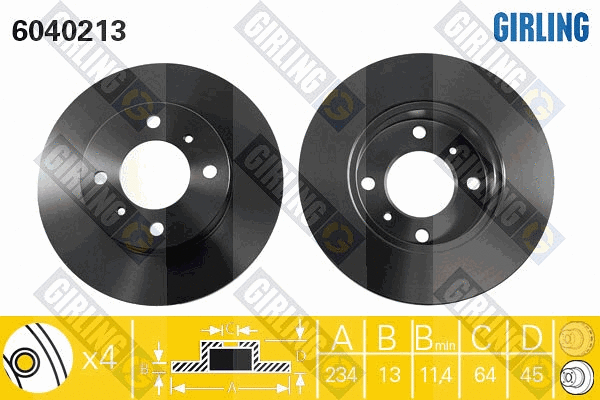 Disque de frein GIRLING 6040213