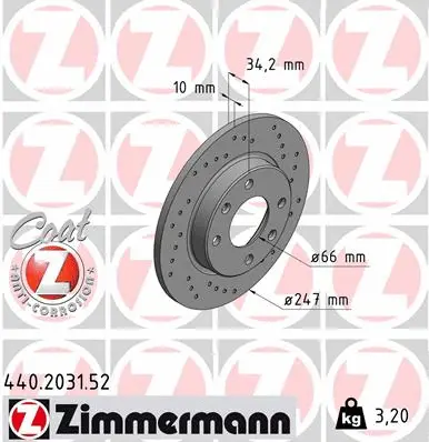 Disque de frein ZIMMERMANN 440.2031.52