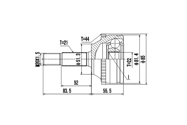 Jeu de joints, arbre de transmission DYNAMATRIX DCV850043