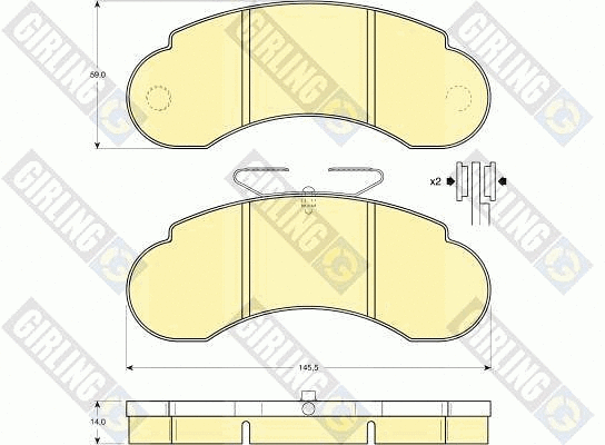 Kit de plaquettes de frein, frein à disque GIRLING 6109503