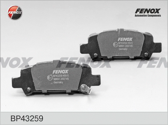 Kit de plaquettes de frein, frein à disque FENOX BP43259