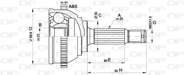 Jeu de joints, arbre de transmission OPEN PARTS CVJ5357.10