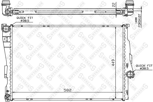 Radiateur, refroidissement du moteur STELLOX 10-25287-SX