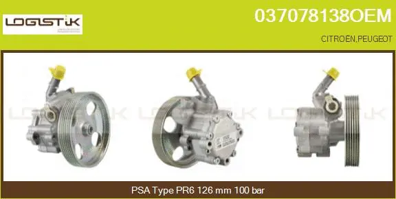 Pompe hydraulique, direction LGK 037078138OEM