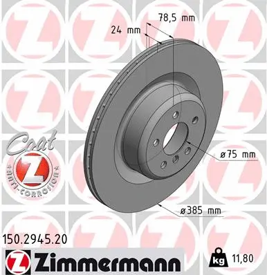 Disque de frein ZIMMERMANN 150.2945.20