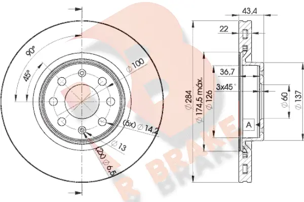 Disque de frein R BRAKE 78RBD20922