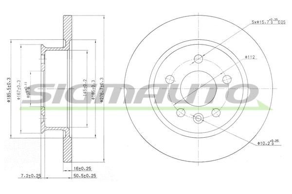 Disque de frein SIGMAUTO DBA547S