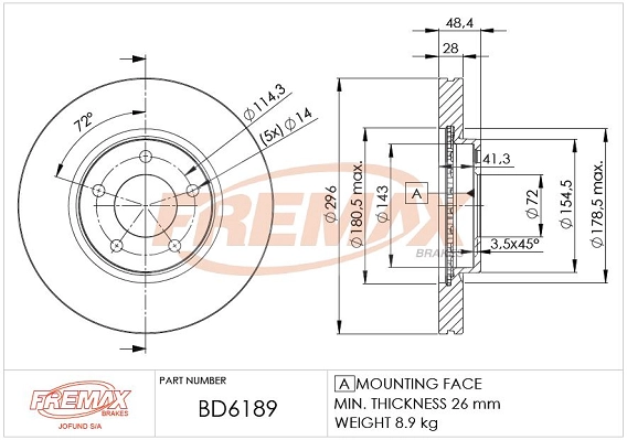 Disque de frein FREMAX BD-6189