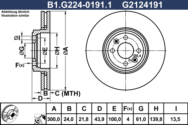 Disque de frein GALFER B1.G224-0191.1