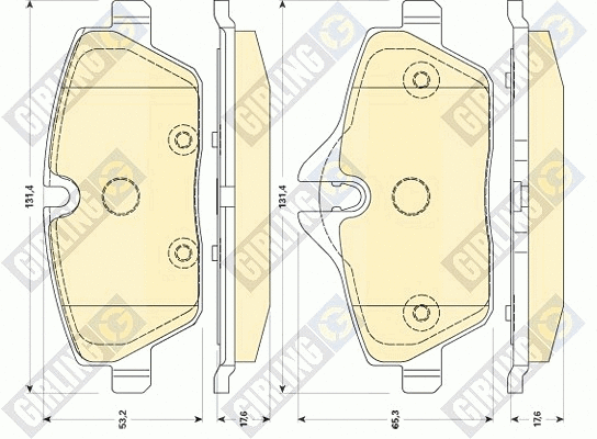 Kit de plaquettes de frein, frein à disque GIRLING 6118701