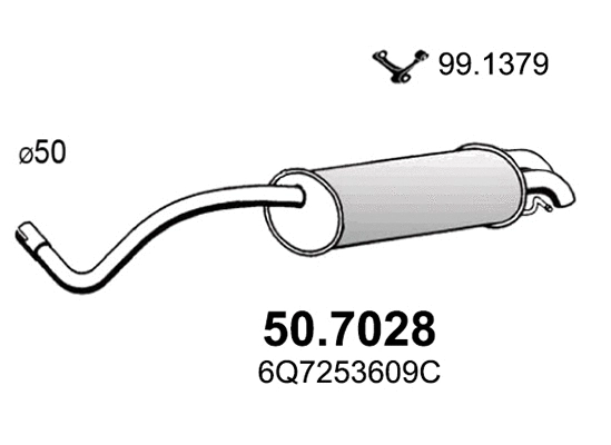 Silencieux arrière ASSO 50.7028