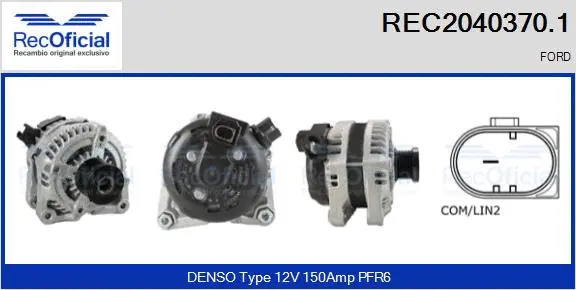 Alternateur RECOFICIAL REC2040370.1