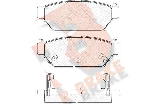 Kit de plaquettes de frein, frein à disque R BRAKE RB0982